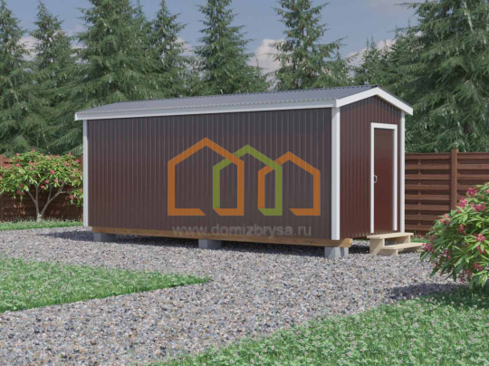 Металлическая бытовка для дачи эконом Магнолия-6 (С)