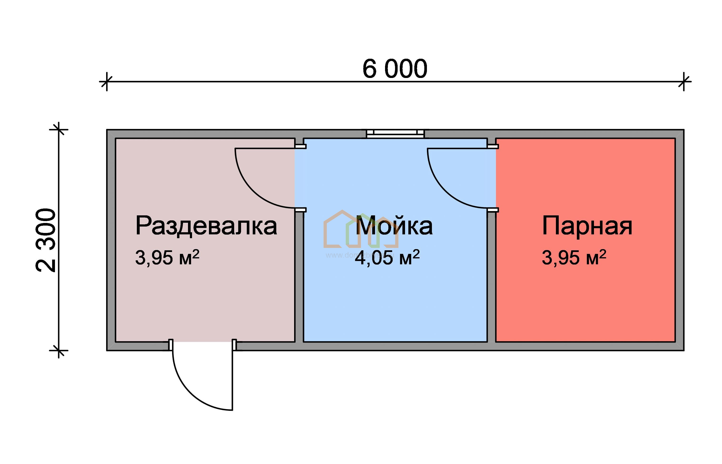 Перевозная баня из бруса 6х2,3 Площадь: 13.8 м² в готовом виде за 327000  под ключ в Солнечногорске